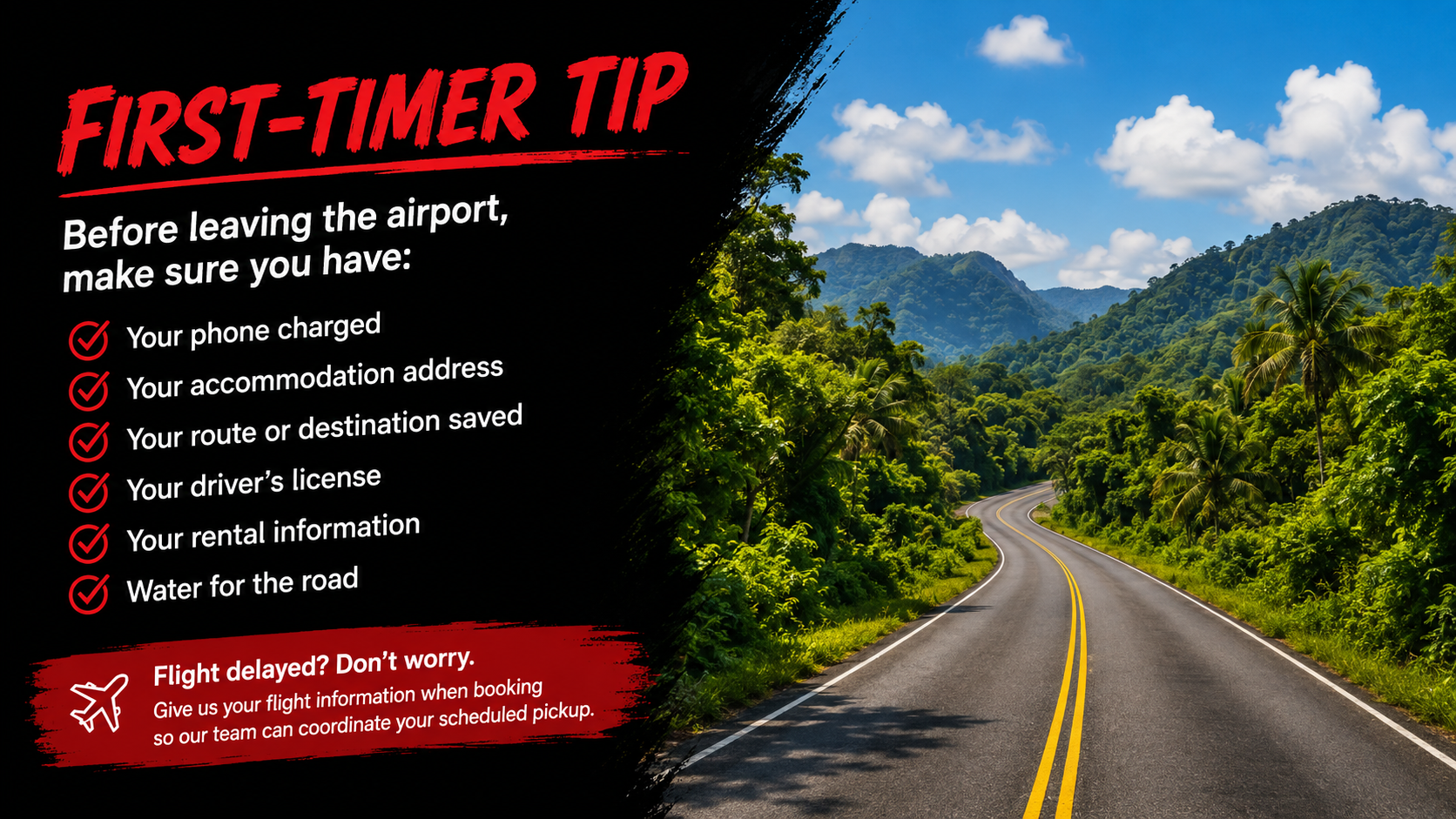 First-timer tip checklist